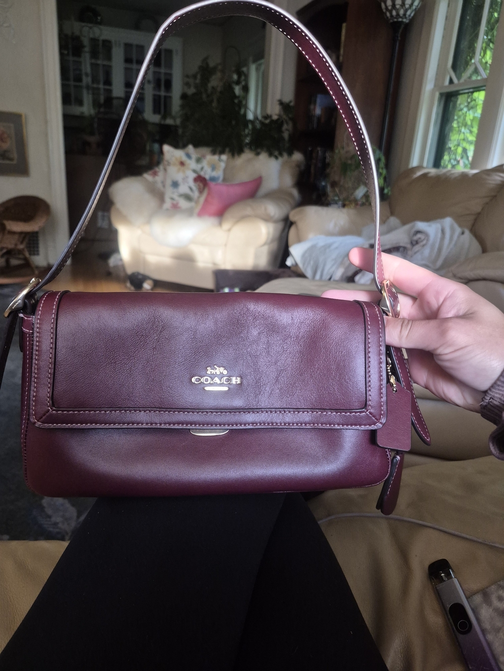 Coach Women's Burgundy Leather Shoulder Bag